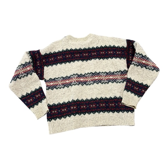 Vintage 90s Eddie Bauer Fair Isle Wool Blend Knit Sweater - Picture 7 of 10